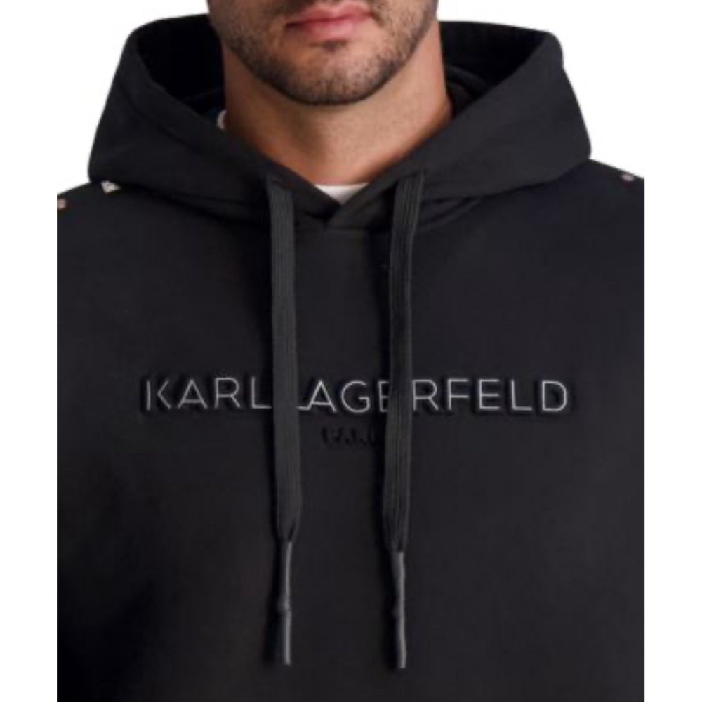 Karl‎ Lagerfeld Paris Men's Classic Logo Hoodie Raised Stitched. NWT Sz Large